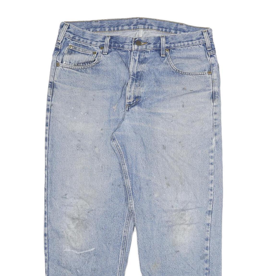 CARHARTT Mens Relaxed Jeans Blue Denim W36 L30 Zip Cotton Blend Casual Workwear