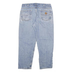 CARHARTT Mens Relaxed Jeans Blue Denim W36 L30 Zip Cotton Blend Casual Workwear