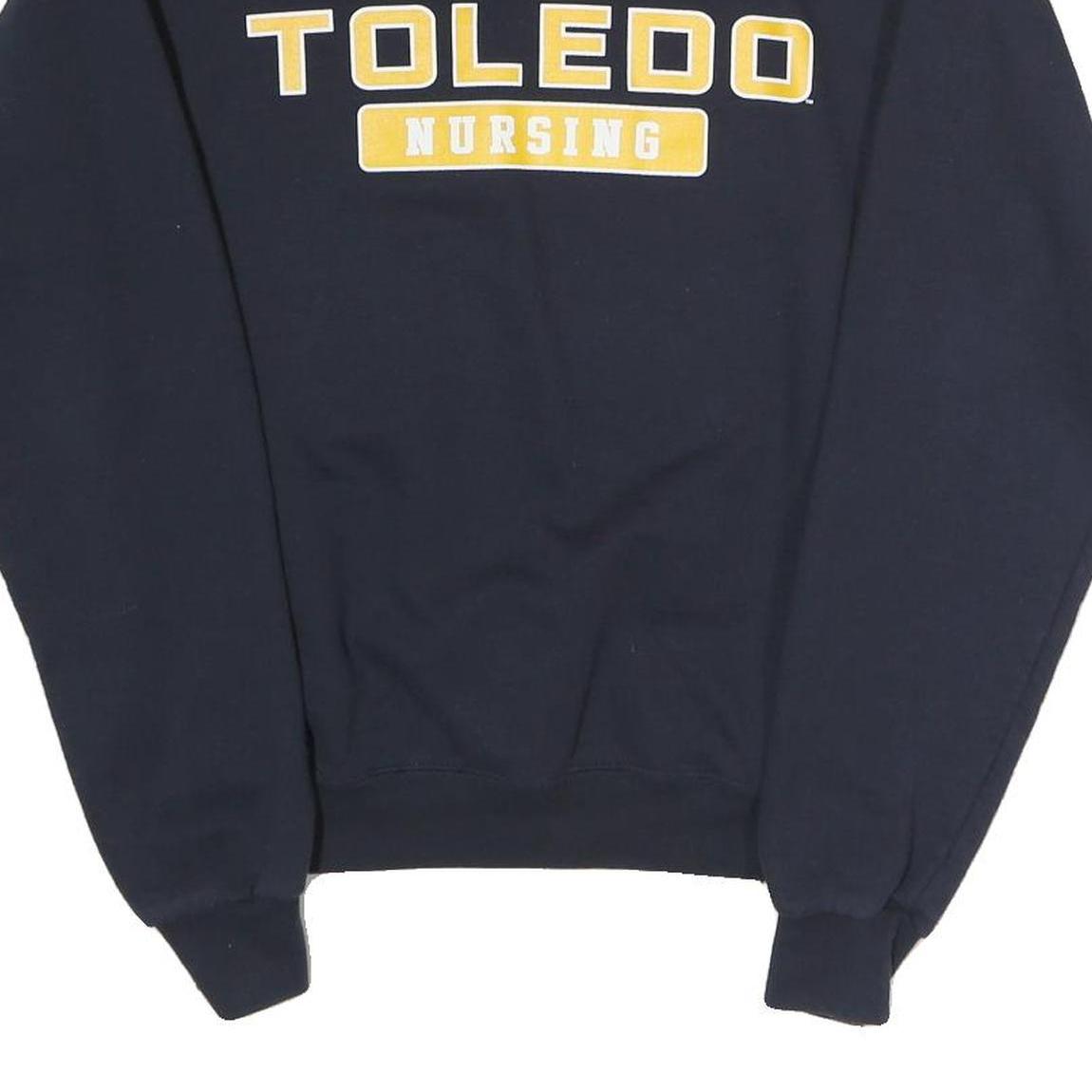 CHAMPION Mens Navy Blue Toledo Nursing Crew Neck S Cotton Polyester Sweatshirt