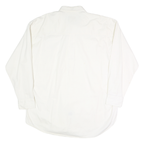 CHAPS Mens White Button-Down Shirt L Embroidered Crest Casual Cotton