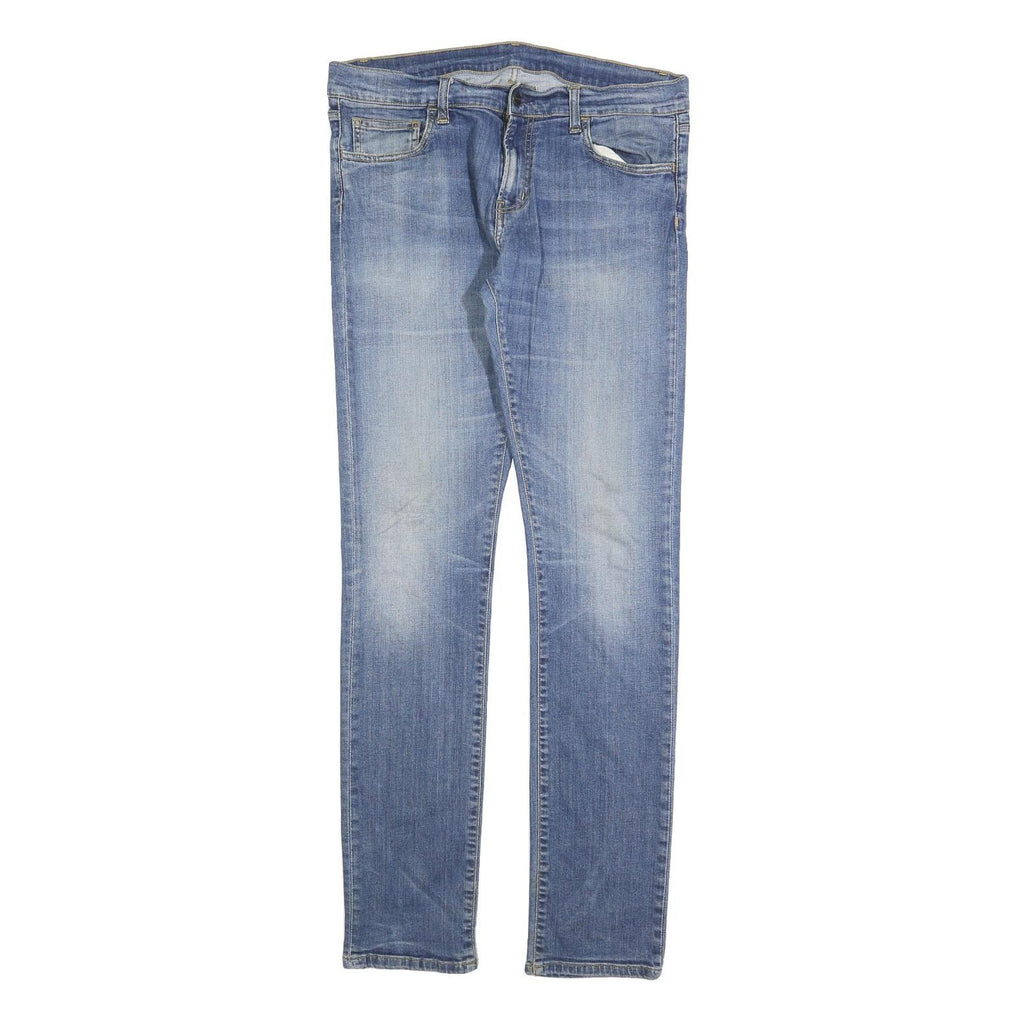 CARHARTT Mens Slim Blue Denim Slim Jeans W33 L34 Stylish Zip Closure