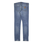 CARHARTT Mens Slim Blue Denim Slim Jeans W33 L34 Stylish Zip Closure