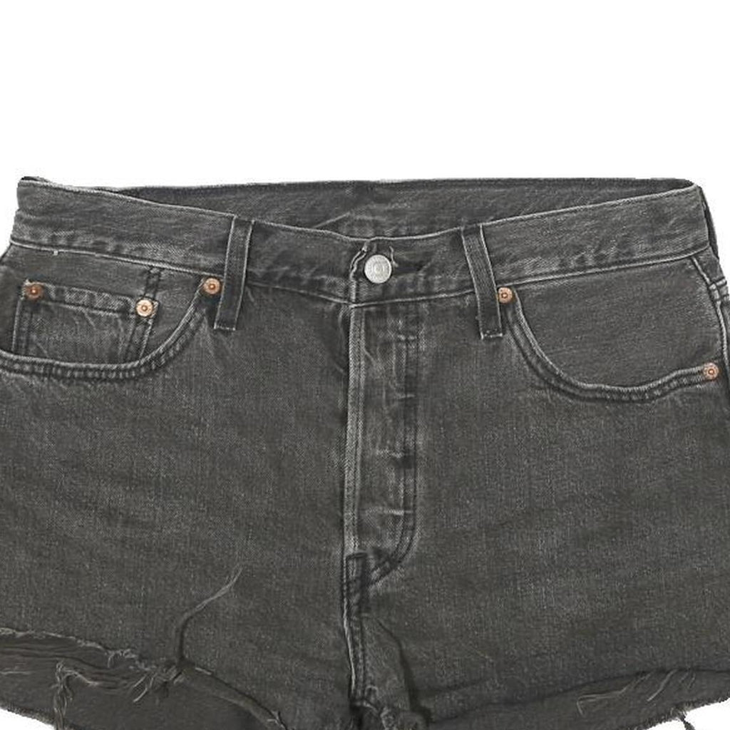 LEVI'S Womens Shorts Black Denim Distressed S W29 Casual Summer