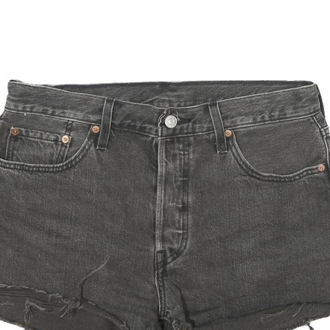 LEVI'S Womens Shorts Black Denim Distressed S W29 Casual Summer