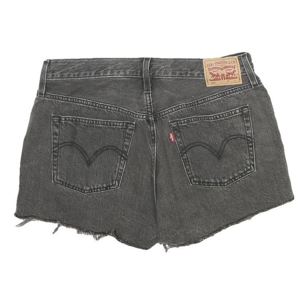 LEVI'S Womens Shorts Black Denim Distressed S W29 Casual Summer