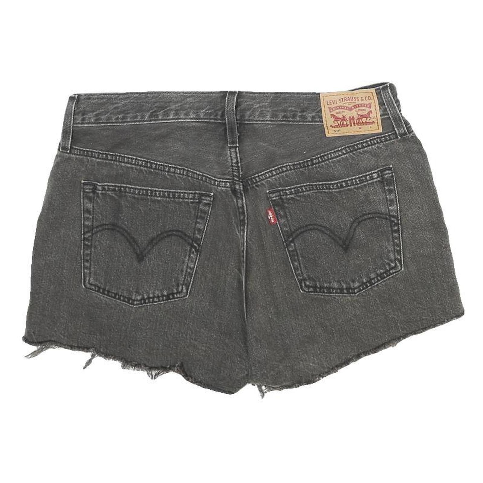 LEVI'S Womens Shorts Black Denim Distressed S W29 Casual Summer