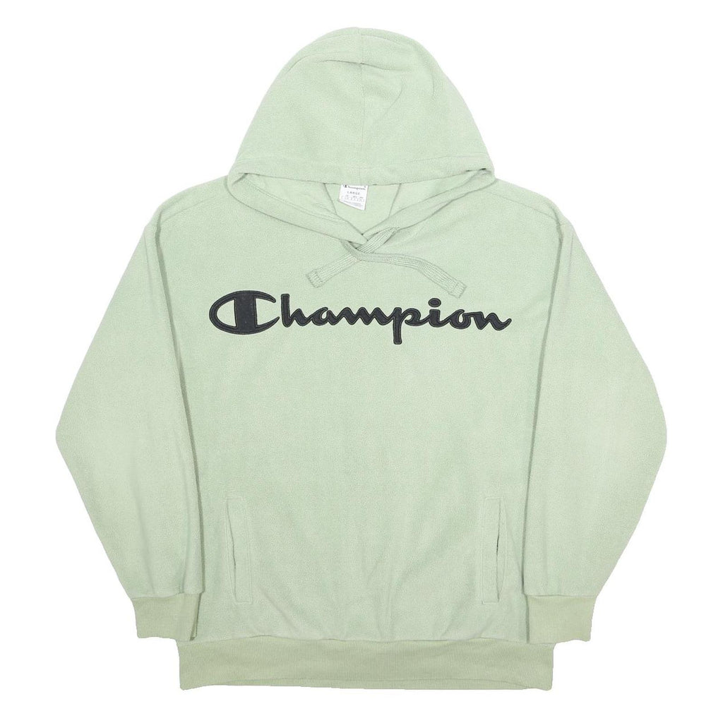 CHAMPION Mens Green Pullover Hoodie L Classic Logo Sweatshirt