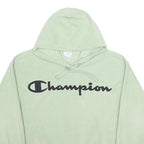 CHAMPION Mens Green Pullover Hoodie L Classic Logo Sweatshirt