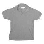 LACOSTE Mens Grey Short Sleeve Plain M Cotton Blend Polo Shirt Casual