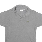 LACOSTE Mens Grey Short Sleeve Plain M Cotton Blend Polo Shirt Casual