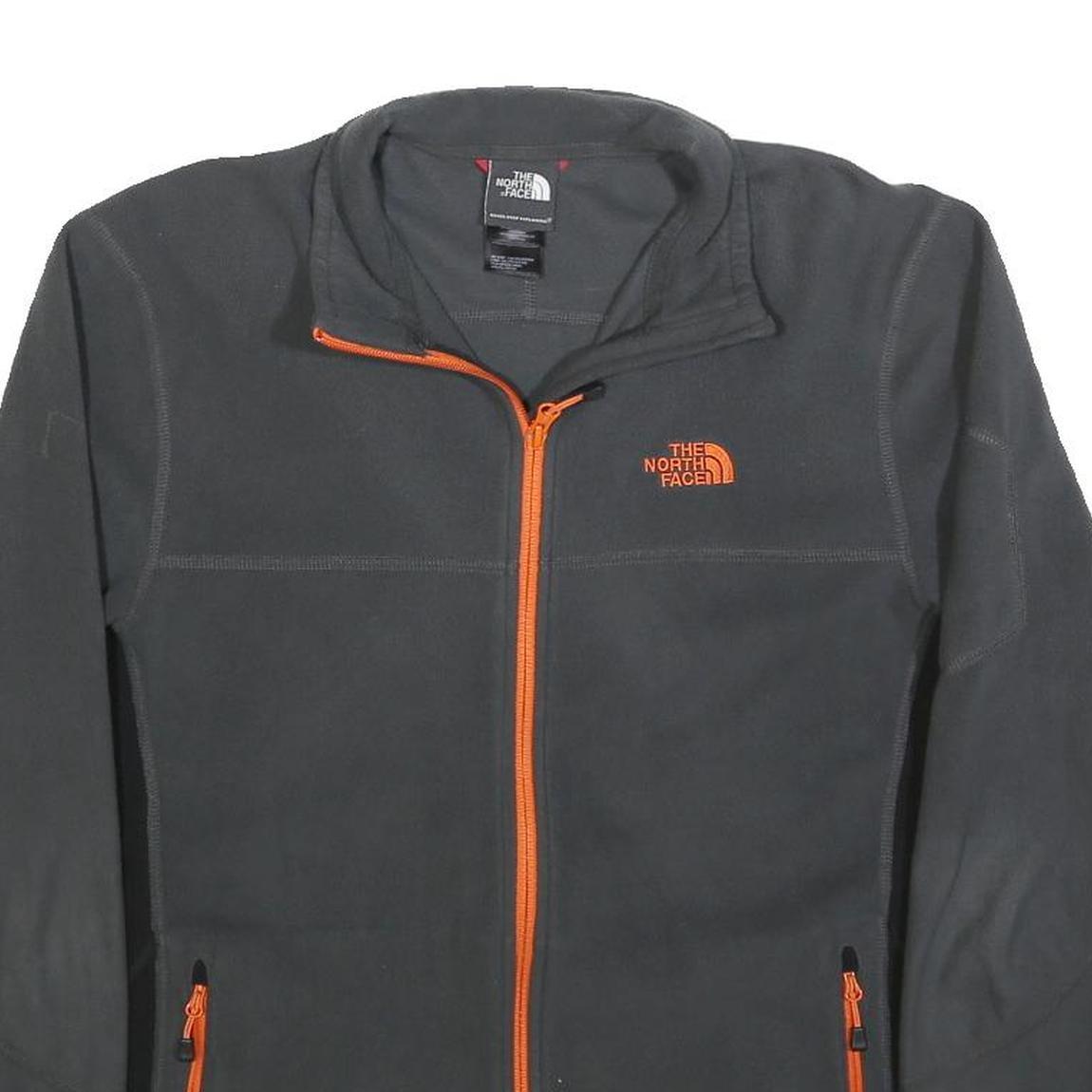 THE NORTH FACE Mens Grey & Orange Zip Jacket L Polyester Lightweight Outdoor