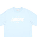 ADIDAS Womens Blue Crew Neck Short Sleeve T-Shirt S Cotton Blend Logo Print