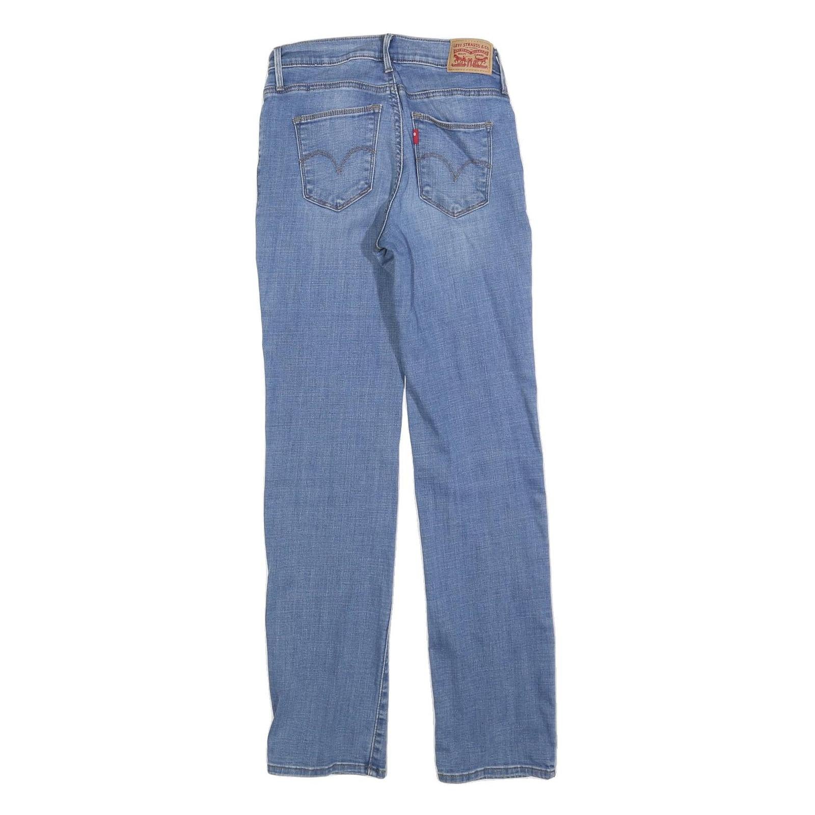 LEVI'S Womens Slim Light Blue Denim Jeans W27 L32 Stylish Cotton Blend Zip