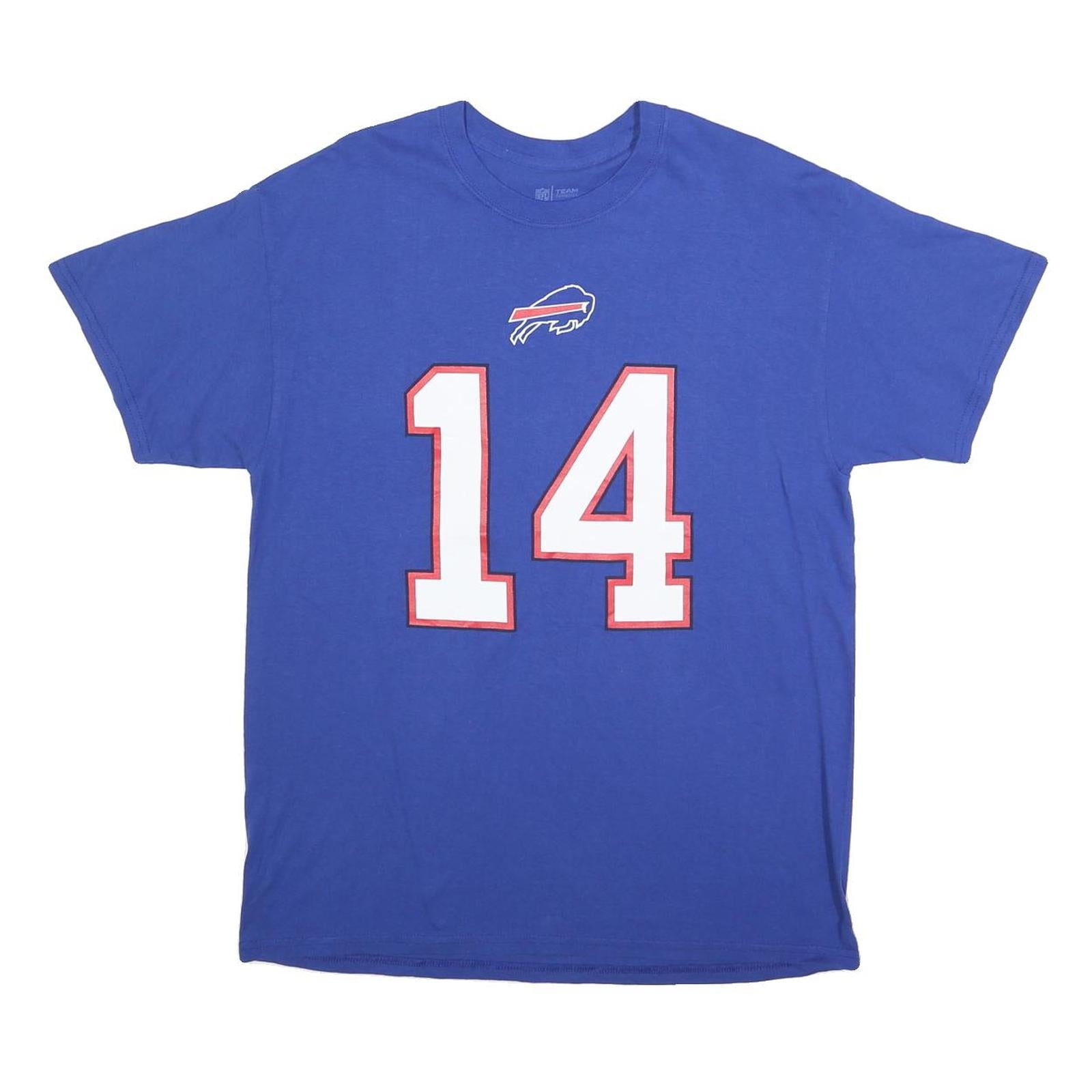 NFL Mens Blue Buffalo Bills Diggs Graphic T-Shirt L Short Sleeve Crew Neck