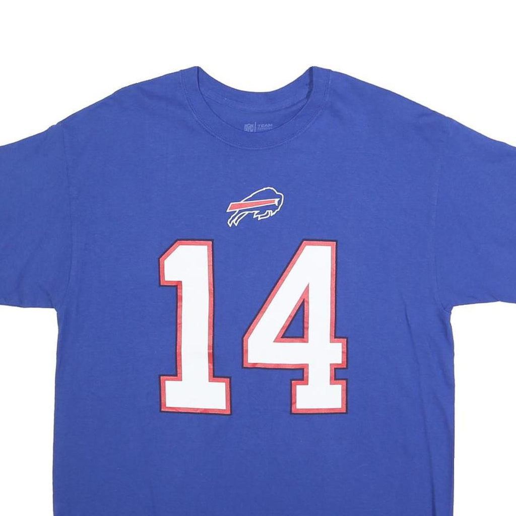 NFL Mens Blue Buffalo Bills Diggs Graphic T-Shirt L Short Sleeve Crew Neck