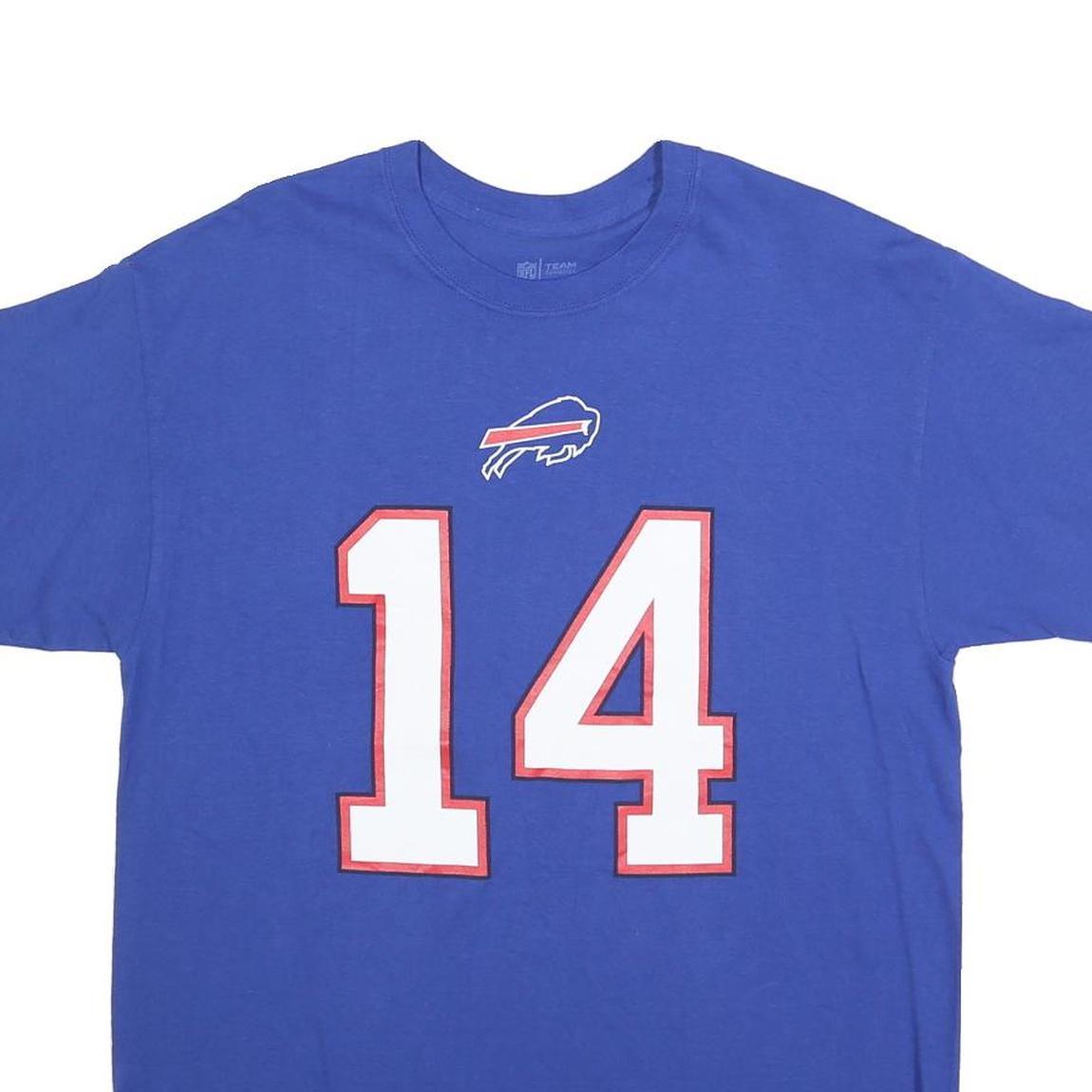 NFL Mens Blue Buffalo Bills Diggs Graphic T-Shirt L Short Sleeve Crew Neck