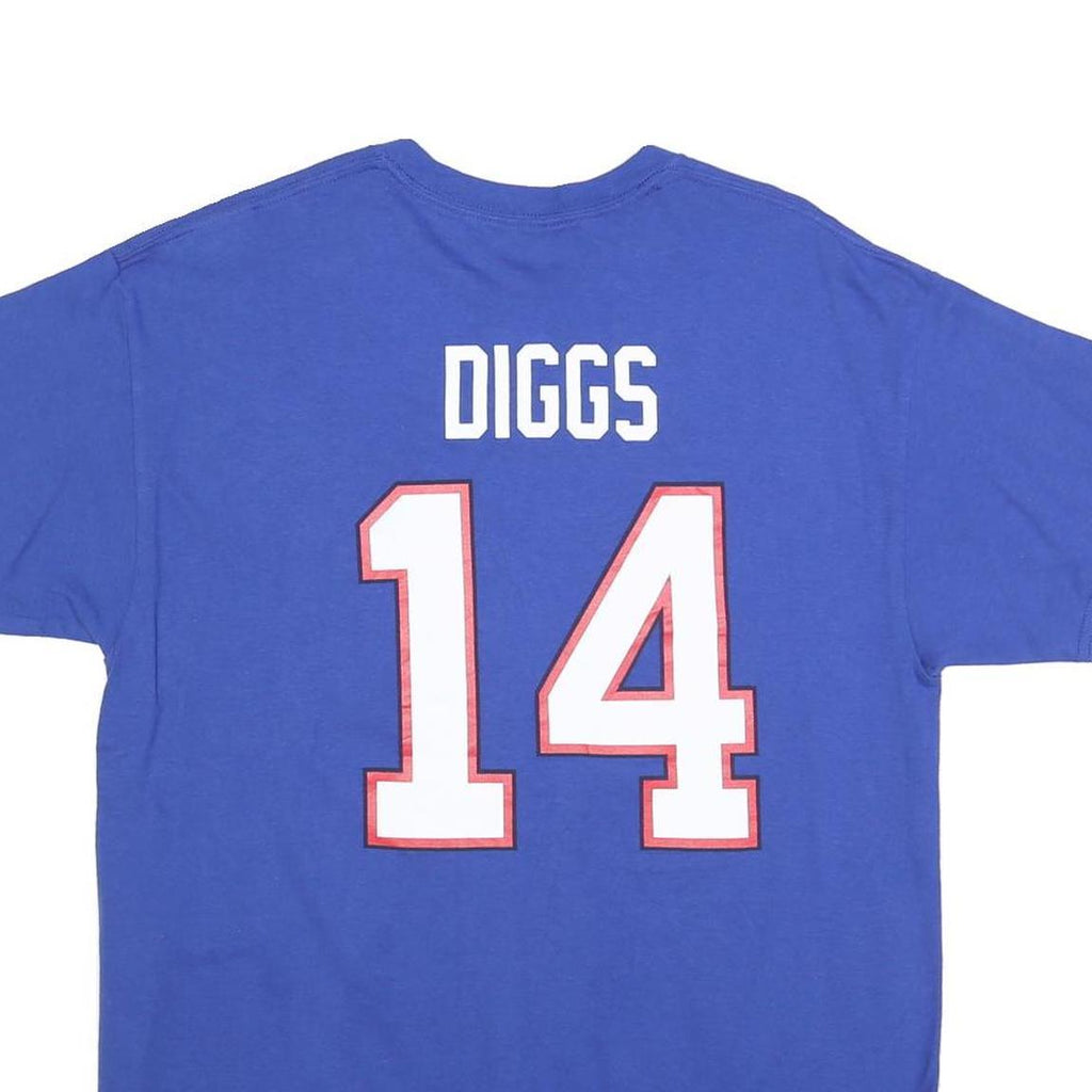 NFL Mens Blue Buffalo Bills Diggs Graphic T-Shirt L Short Sleeve Crew Neck