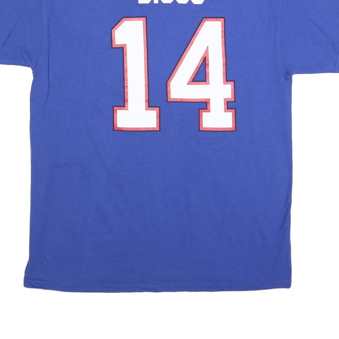 NFL Mens Blue Buffalo Bills Diggs Graphic T-Shirt L Short Sleeve Crew Neck