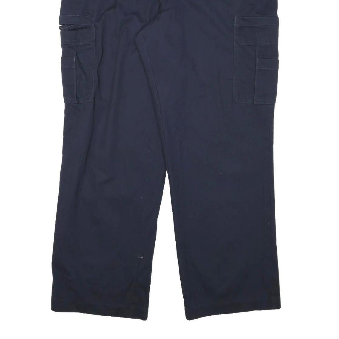 DICKIES Mens Navy Blue Relaxed Fit Cargo Trousers W36 L31 Workwear Durable