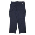DICKIES Mens Navy Blue Relaxed Fit Cargo Trousers W36 L31 Workwear Durable