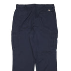 DICKIES Mens Navy Blue Relaxed Fit Cargo Trousers W36 L31 Workwear Durable