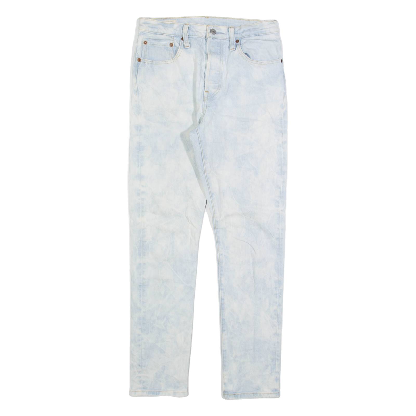 LEVI'S 501 S Big E Womens Jeans Blue Slim Tapered Acid Wash W27 L30