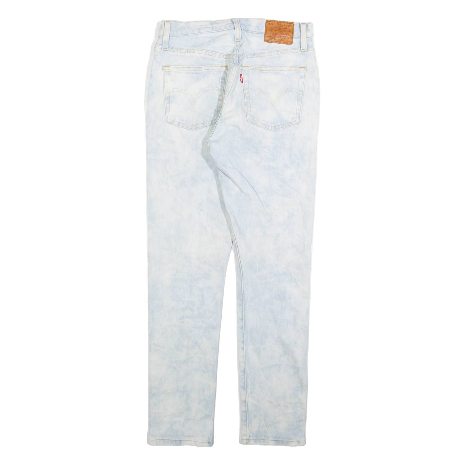 LEVI'S 501 S Big E Womens Jeans Blue Slim Tapered Acid Wash W27 L30
