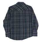 WRANGLER Womens Blue Shirt Plaid Cotton M Button Pocket Western Style