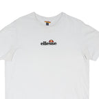 ELLESSE Mens White Graphic T-Shirt L Short Sleeve Crew Neck Casual Cotton Blend
