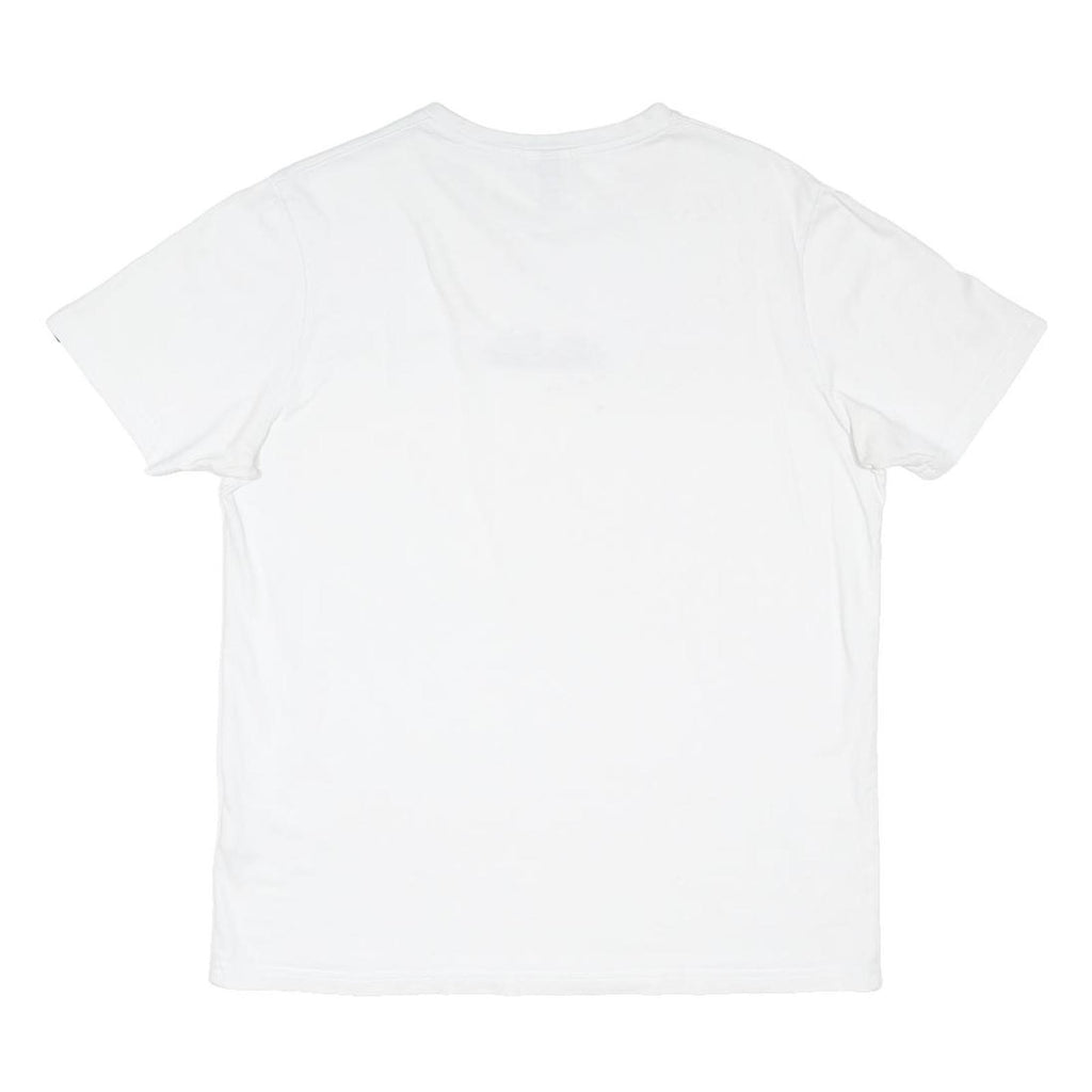 ELLESSE Mens White Graphic T-Shirt L Short Sleeve Crew Neck Casual Cotton Blend