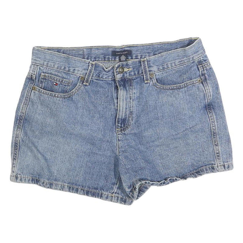 TOMMY HILFIGER Womens Shorts Blue Denim M W32 Classic Casual Cotton Blend
