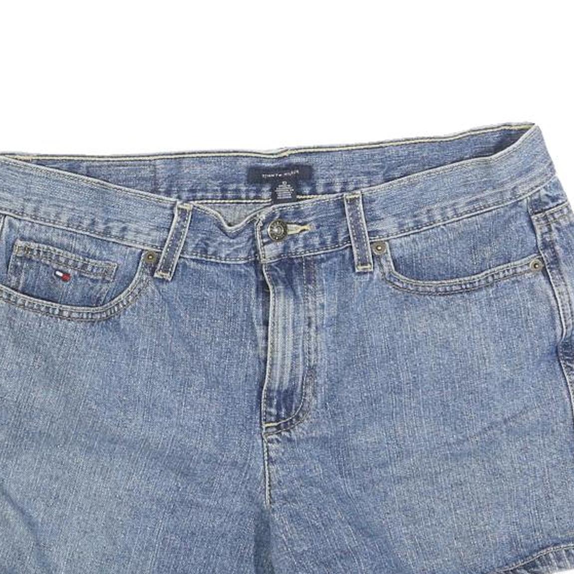 TOMMY HILFIGER Womens Shorts Blue Denim M W32 Classic Casual Cotton Blend