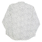 REUNION Mens Shirt White 90s Crazy Pattern Long Sleeve L