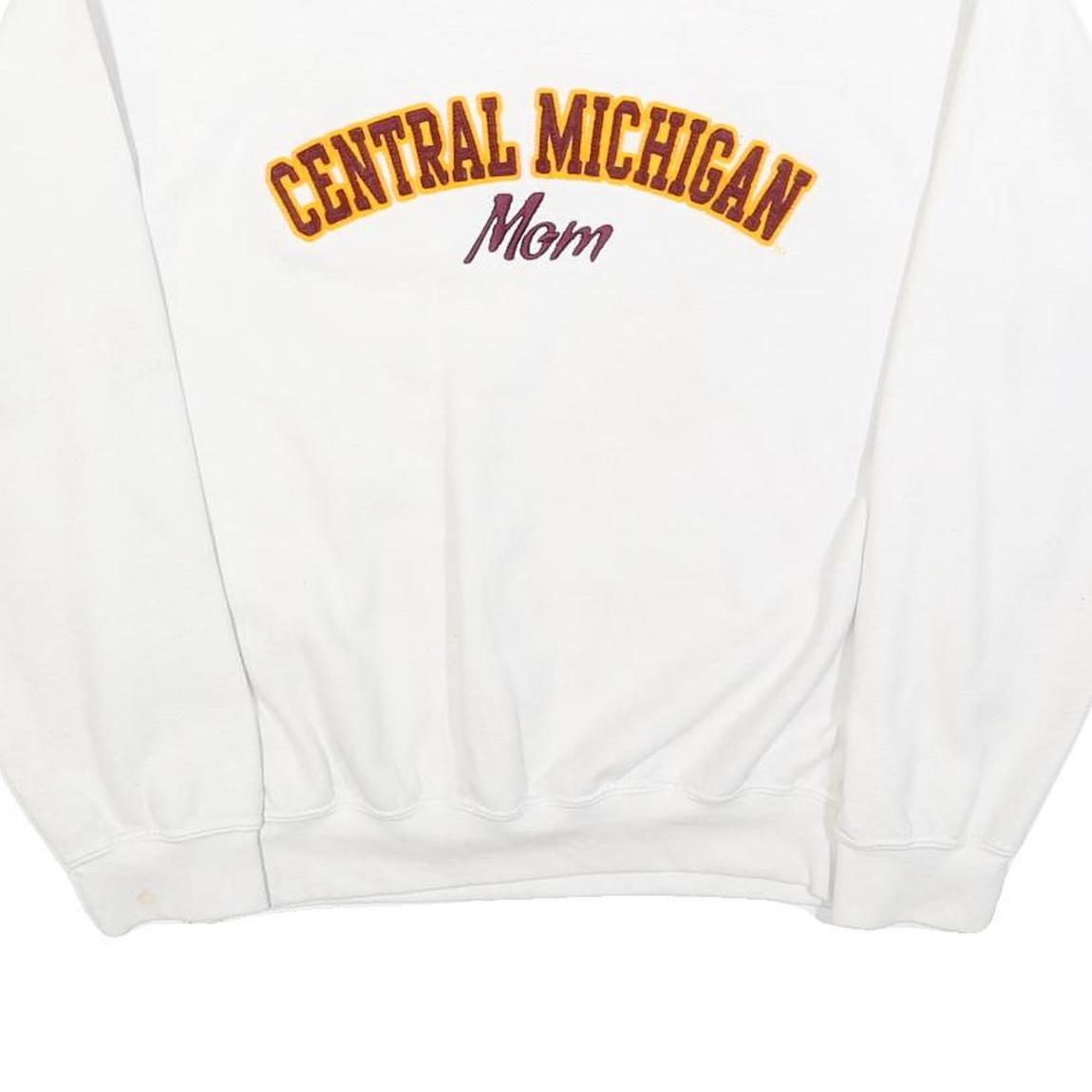 MV SPORT Womens White Central Michigan Mom Crew Neck M Cotton Blend Sweatshirt