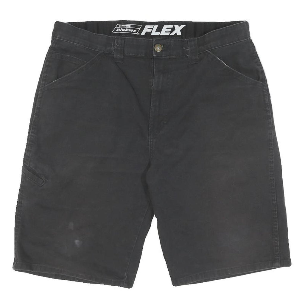 DICKIES Mens Black Workwear Cotton Blend Regular Shorts L W34 Durable Fit