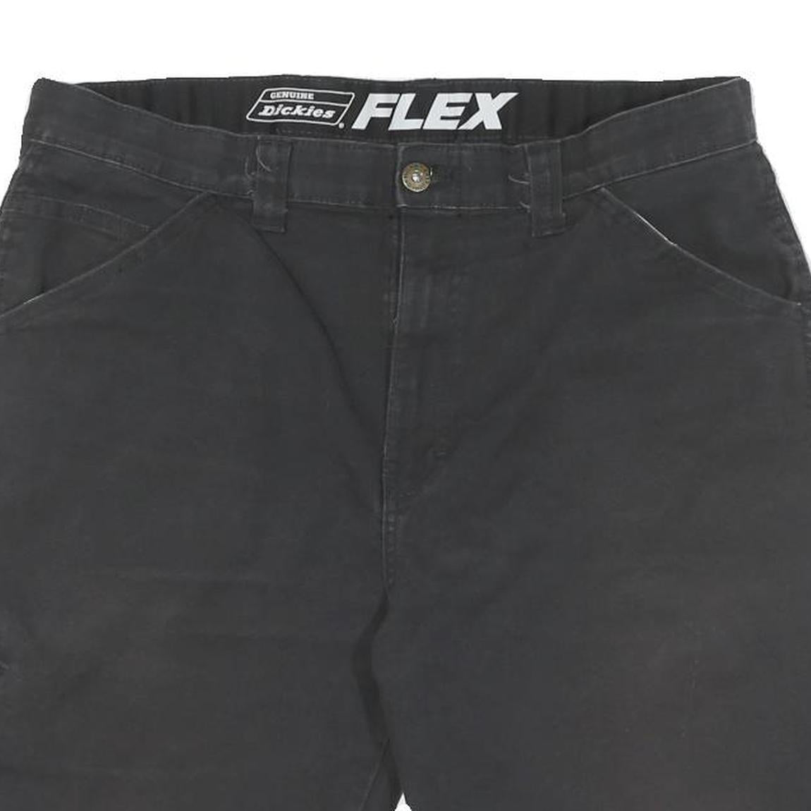 DICKIES Mens Black Workwear Cotton Blend Regular Shorts L W34 Durable Fit