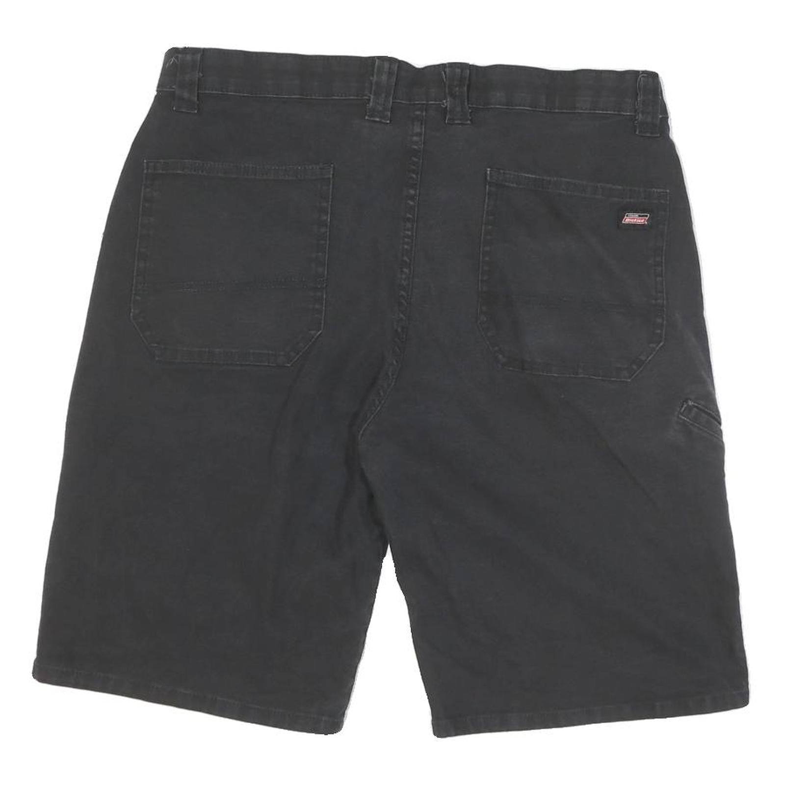 DICKIES Mens Black Workwear Cotton Blend Regular Shorts L W34 Durable Fit