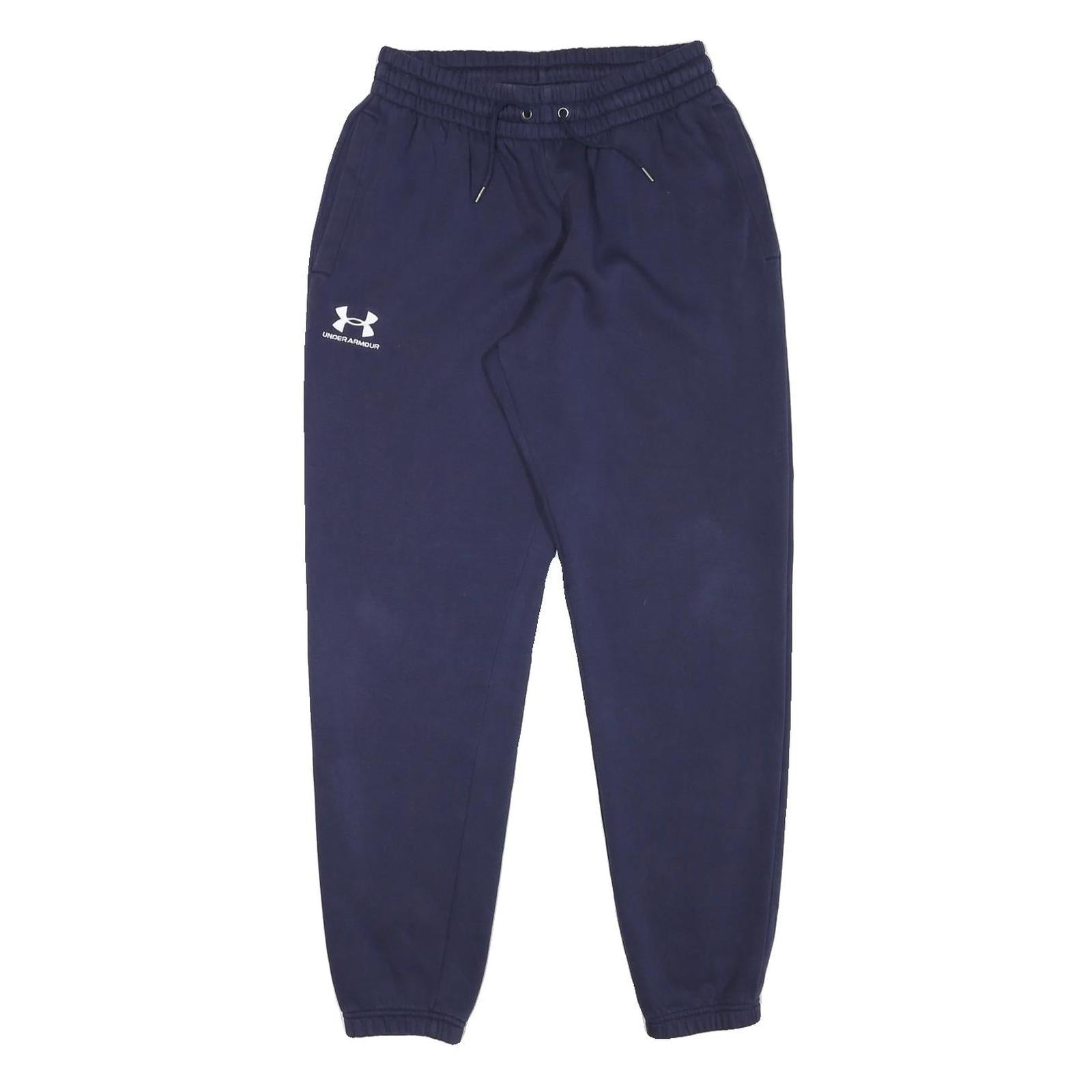 UNDER ARMOUR Mens Joggers Navy Blue Cotton Blend Slim Tapered M W26 L29