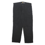 CARHARTT Mens Cotton Blend Black Relaxed Fit Straight Trousers W36 L30 Workwear