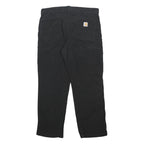 CARHARTT Mens Cotton Blend Black Relaxed Fit Straight Trousers W36 L30 Workwear