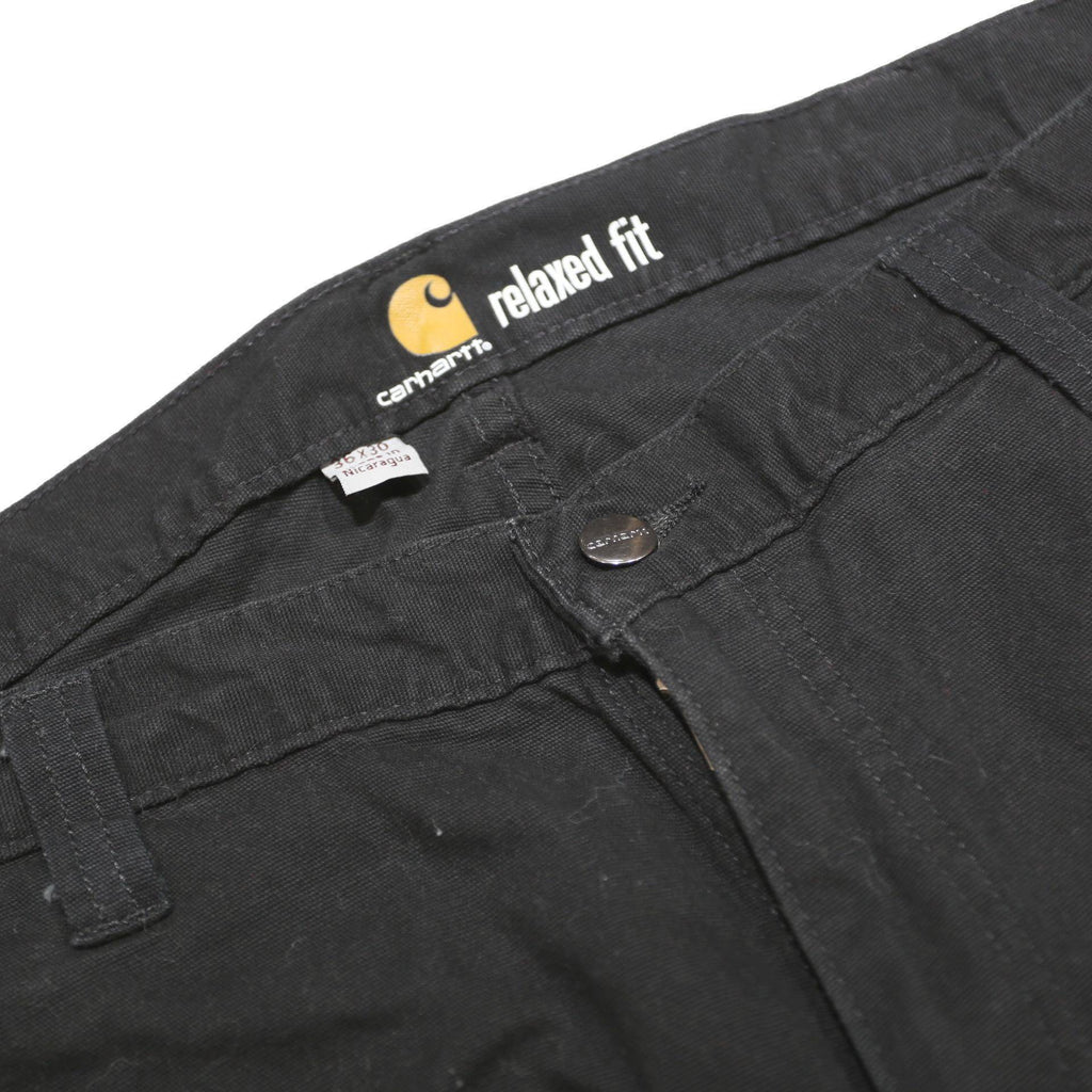 CARHARTT Mens Cotton Blend Black Relaxed Fit Straight Trousers W36 L30 Workwear