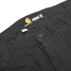 CARHARTT Mens Cotton Blend Black Relaxed Fit Straight Trousers W36 L30 Workwear