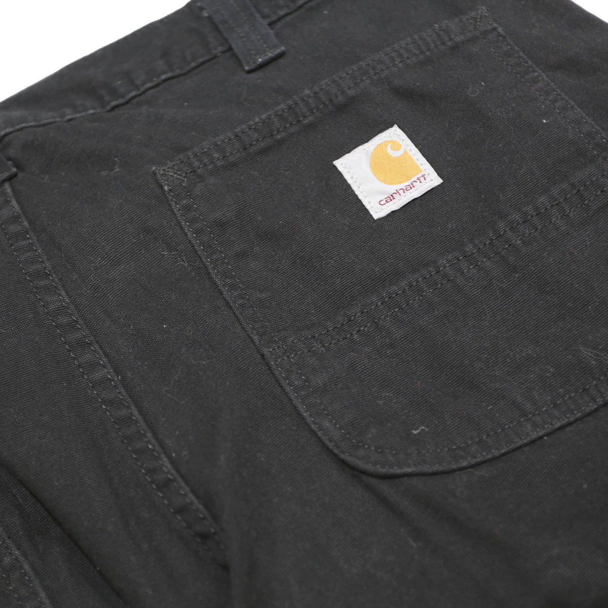 CARHARTT Mens Cotton Blend Black Relaxed Fit Straight Trousers W36 L30 Workwear