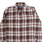 CHAPS Mens Flannel Shirt Black Check Long Sleeve M
