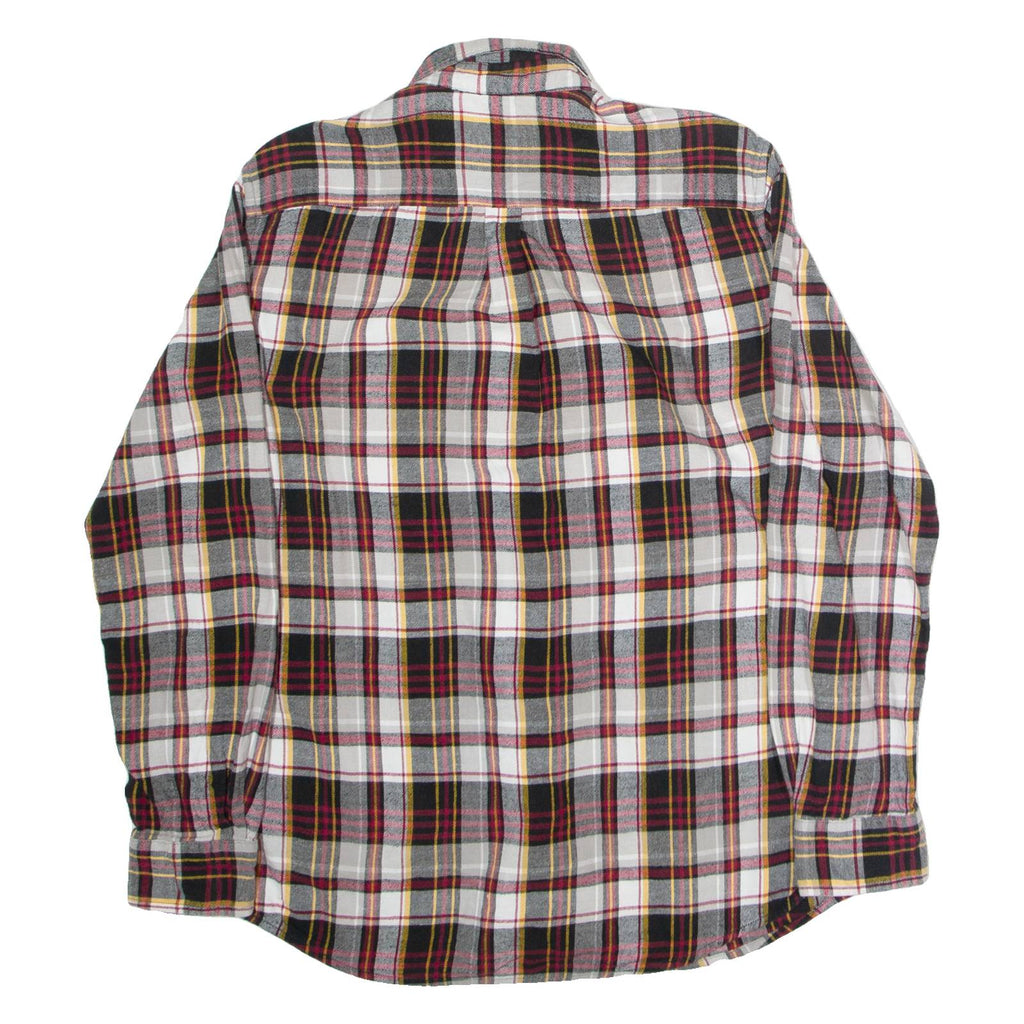 CHAPS Mens Flannel Shirt Black Check Long Sleeve M