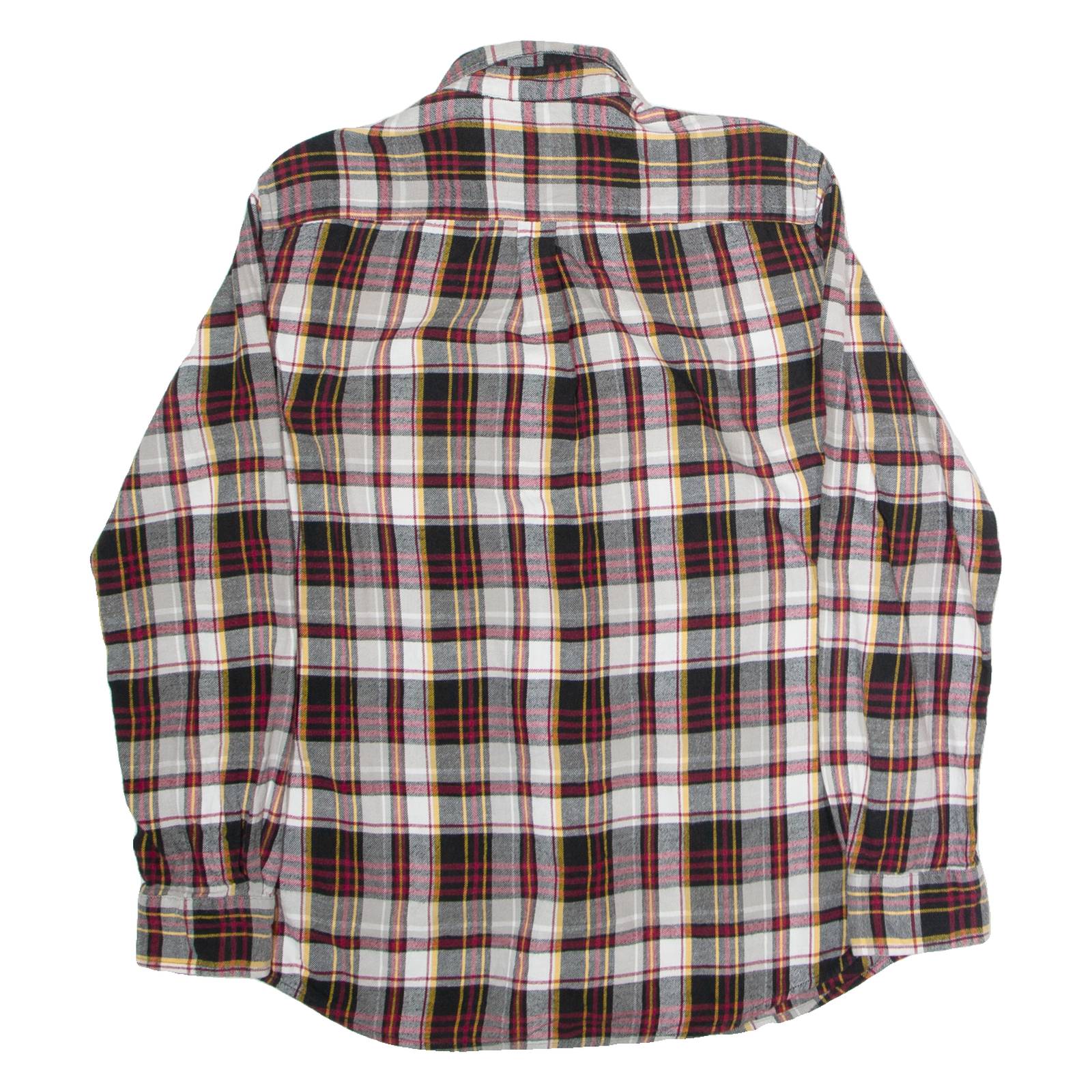 CHAPS Mens Flannel Shirt Black Check Long Sleeve M