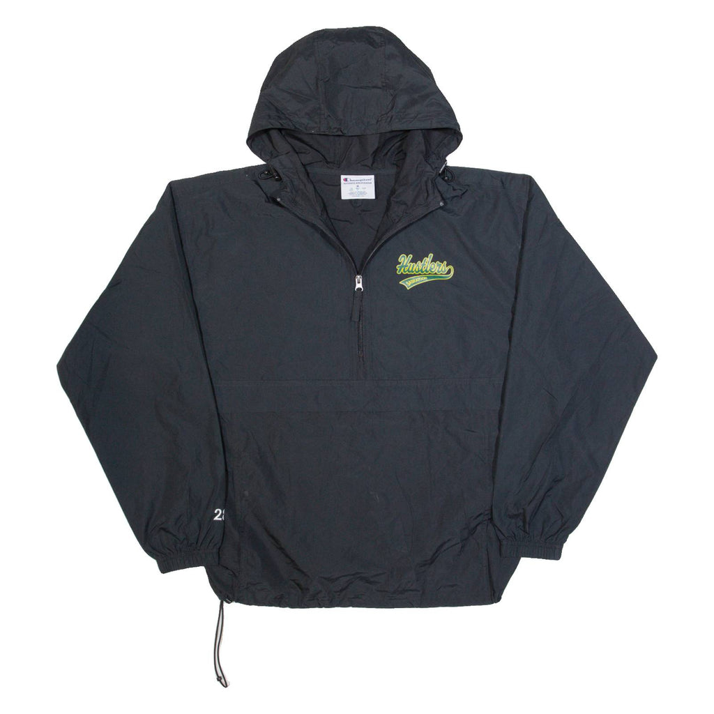 CHAMPION Saskatoon Hustlers Mens Anorak Jacket Black USA Hooded M