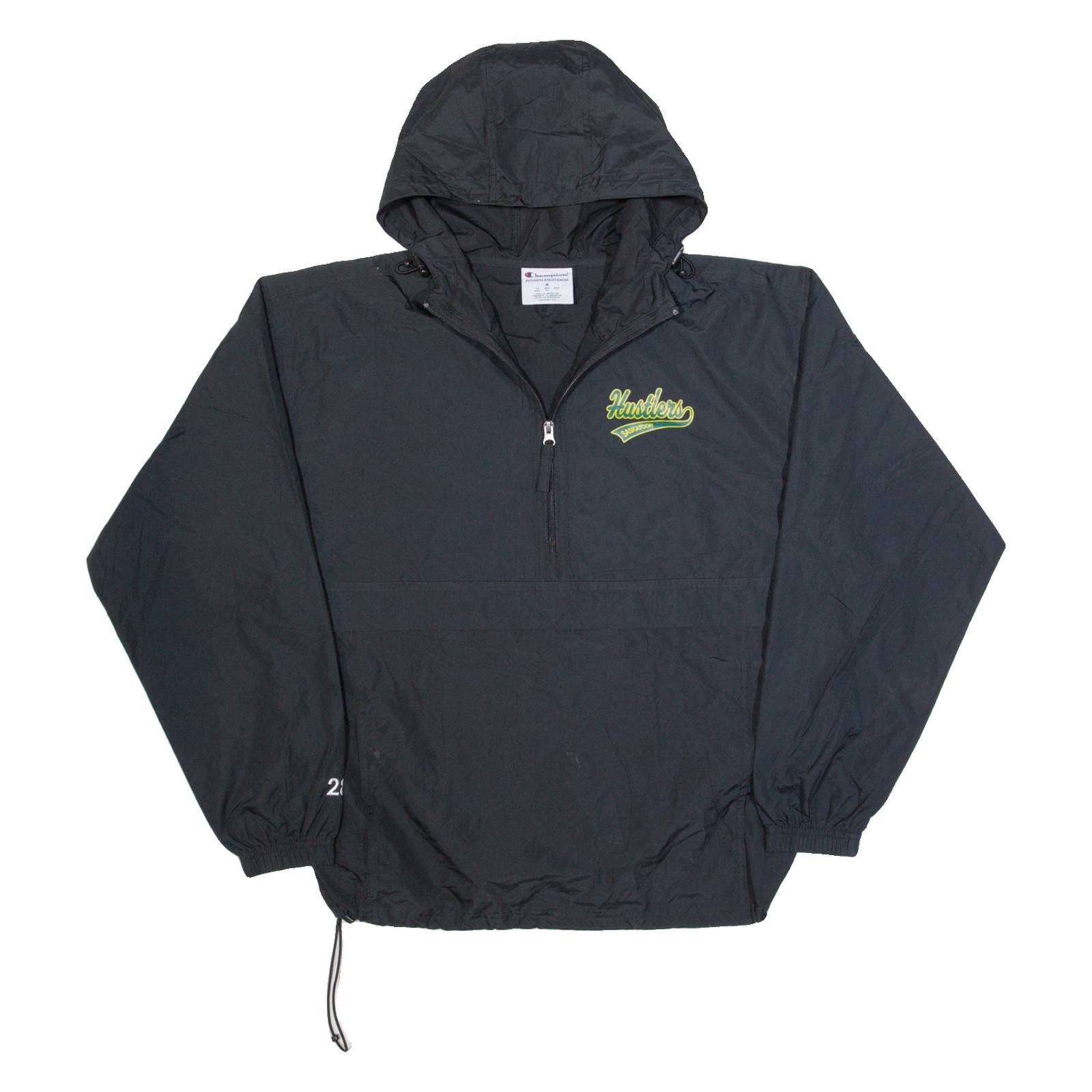 CHAMPION Saskatoon Hustlers Mens Anorak Jacket Black USA Hooded M