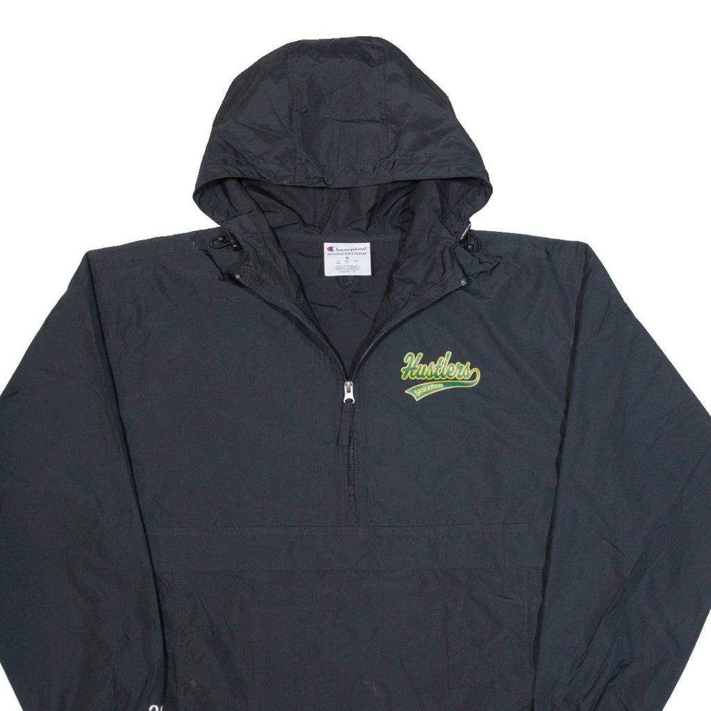 CHAMPION Saskatoon Hustlers Mens Anorak Jacket Black USA Hooded M