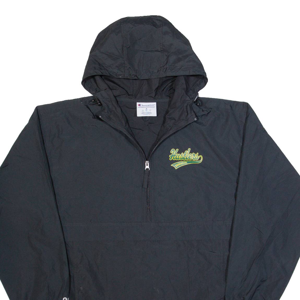 CHAMPION Saskatoon Hustlers Mens Anorak Jacket Black USA Hooded M